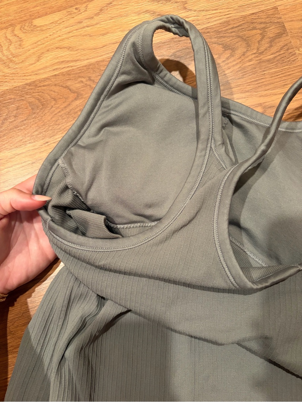 Amazon Women's Ribbed Racerback Tank Top - Gray - Picture 3 of 3